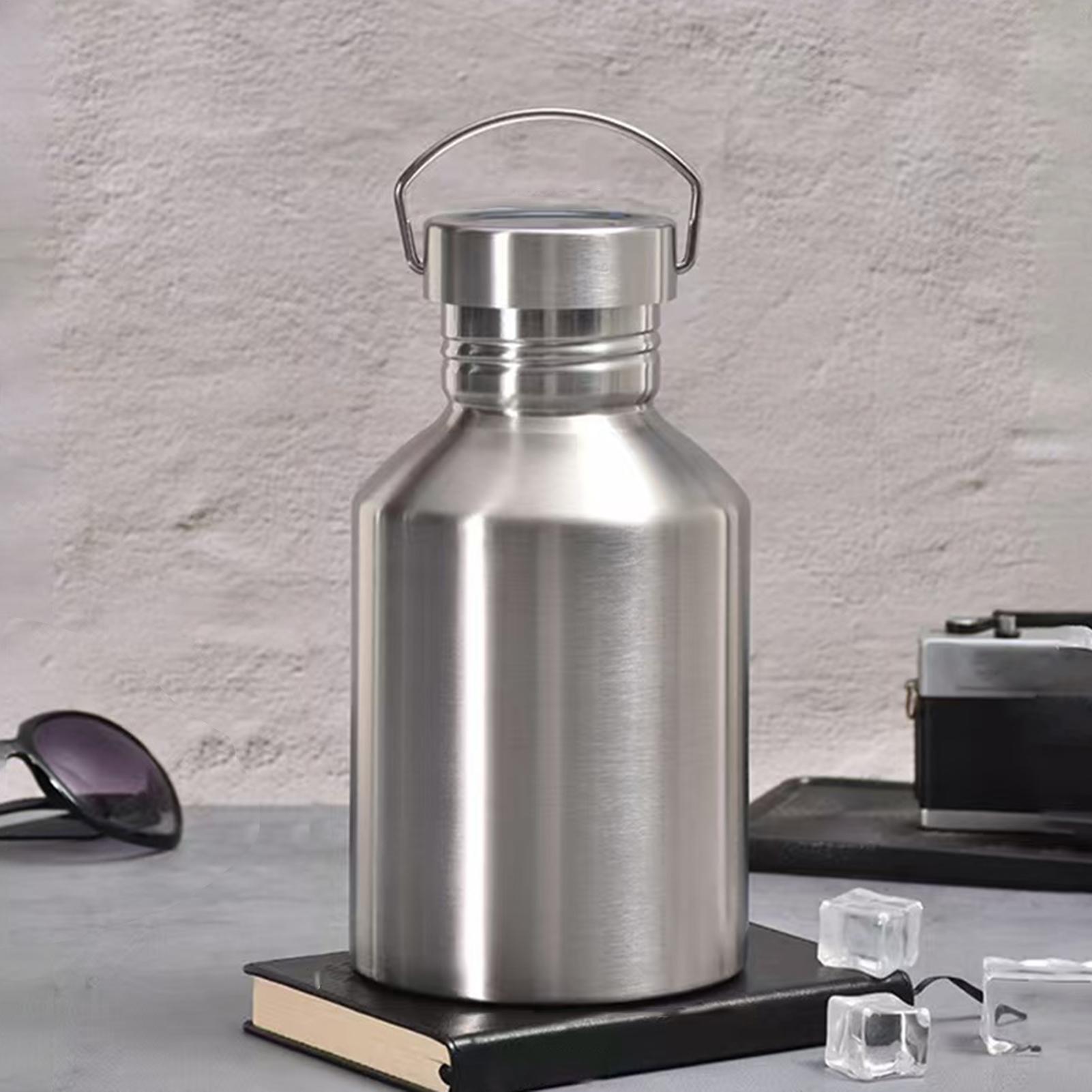 Coffee Equipment Dropshipping - 2L落下防止304ステンレス鋼製水筒 広口トップハンドル付き水筒 ウォーターカップ コーヒーマグ (シングルウォール)