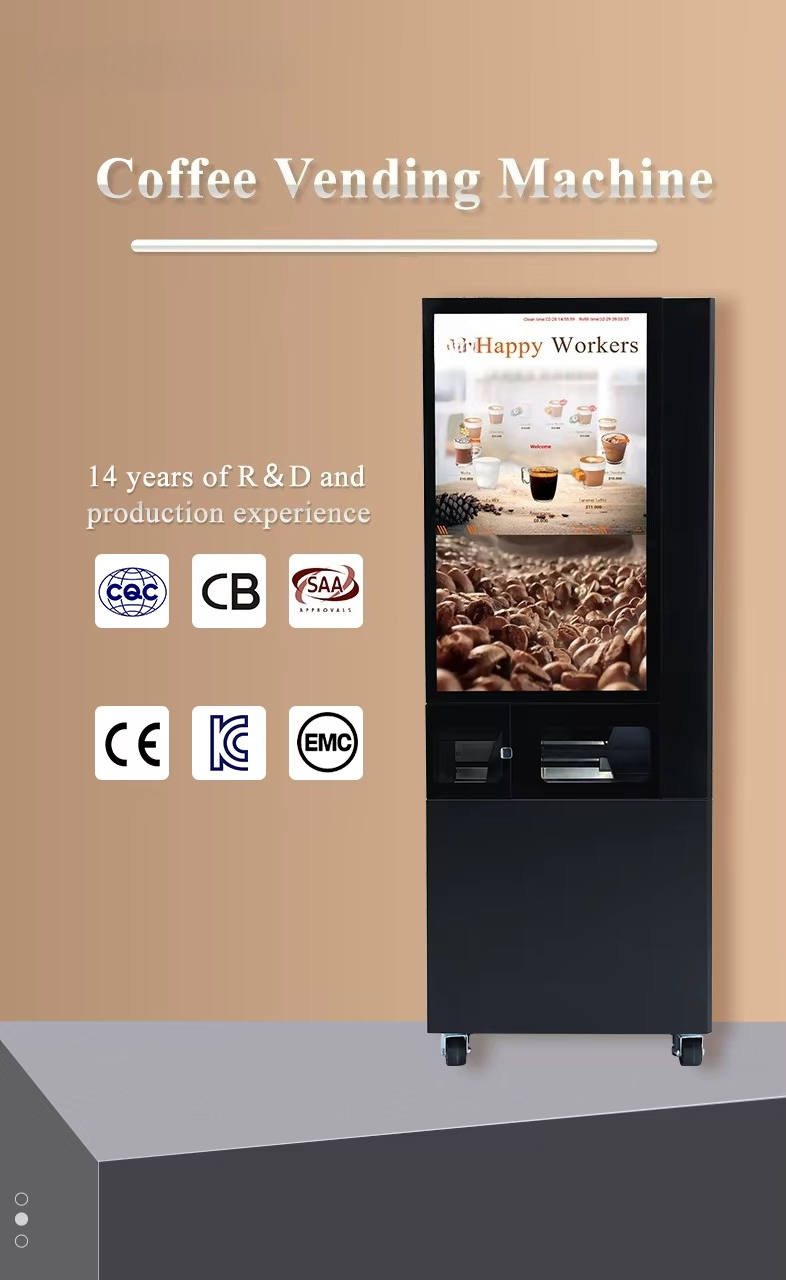 Coffee Equipment Dropshipping - コイン式業務用コーヒー自動販売機、自動カップ排出、空焚き防止機能付き、24時間無人オフィス飲料機器